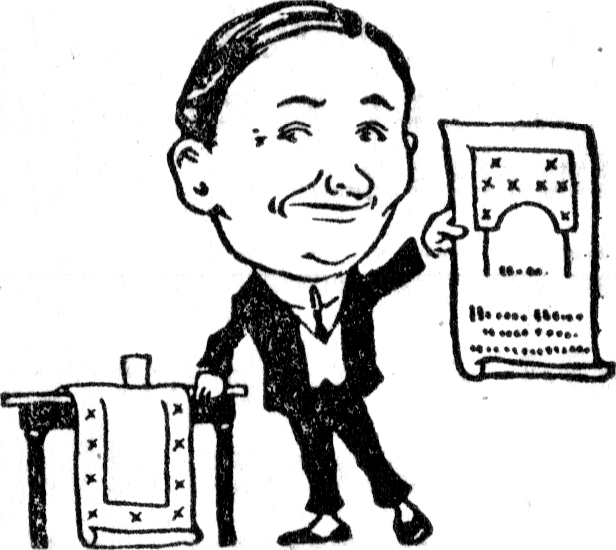 A man holding up a couple of diagrams.