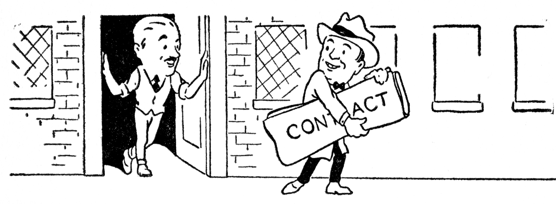 He returned with the signed contract.